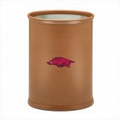 13 Qt. Collegiate Logo Basketball Texture Oval Wastebasket - Arkansas